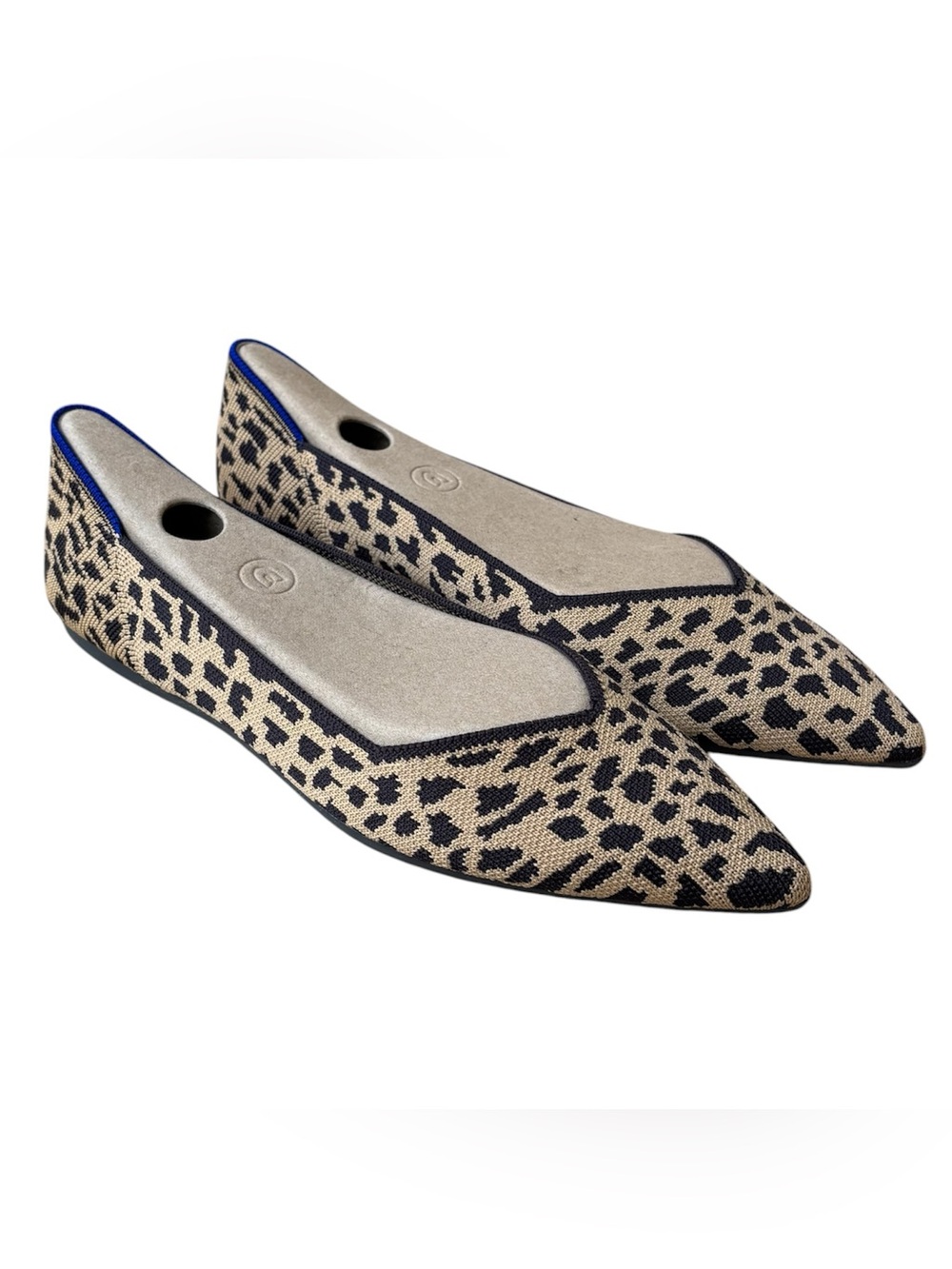 ❤️NWOB ROTHY’s The Point Tan & Black Cheetah Print Woven Flats❤️